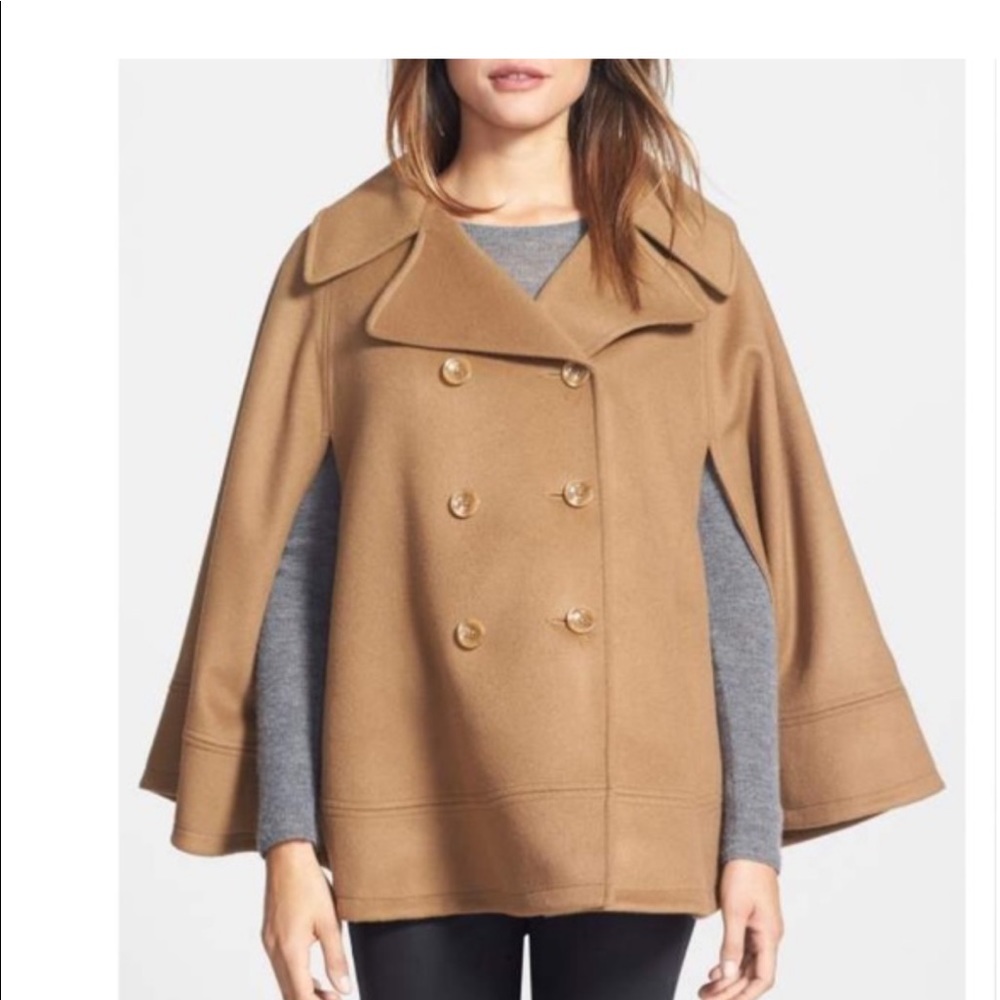Trina turk camel cape coat